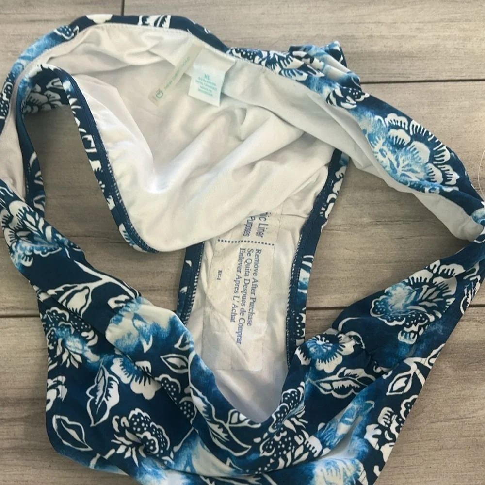 New Directions blue floral print bikini swim bottoms size XL NWOT
